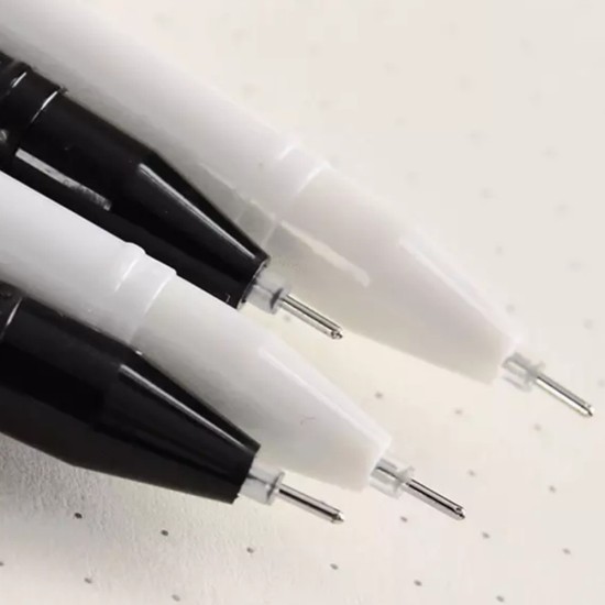 Pen | Kattenkop | wit met zwart