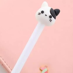 Pen | Kattenkop | wit met zwart