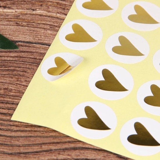 Stickers "gouden hart" | 32 stuks