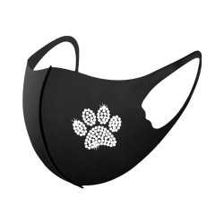Mondkapje | zwart | bling kattenpoot
